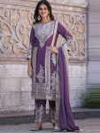 DESIGNER CHINON SILK EMBROIDERY SEQUENCE WORK TOP PALAZZO WITH DUPATTA PARTY WEAR WHOLESALE PRICE ETHNIC GARMENT (4)