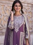 DESIGNER CHINON SILK EMBROIDERY SEQUENCE WORK TOP PALAZZO WITH DUPATTA PARTY WEAR WHOLESALE PRICE ETHNIC GARMENT (4)