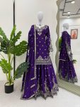 DESIGNER CHINON SILK EMBROIDERY SEQUENCE WORK TOP PALAZZO WITH DUPATTA PARTY WEAR WHOLESALE PRICE ETHNIC GARMENT (2)