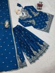 DESIGNER CHINON SILK EMBROIDERY SEQUENCE WORK TOP PALAZZO WITH DUPATTA PARTY WEAR WHOLESALE PRICE ETHNIC GARMENT (3)