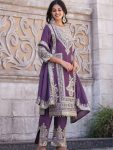 DESIGNER CHINON SILK EMBROIDERY SEQUENCE WORK TOP PALAZZO WITH DUPATTA PARTY WEAR WHOLESALE PRICE ETHNIC GARMENT (4)