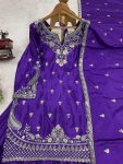 DESIGNER CHINON SILK EMBROIDERY SEQUENCE WORK TOP PALAZZO WITH DUPATTA PARTY WEAR WHOLESALE PRICE ETHNIC GARMENT (2)