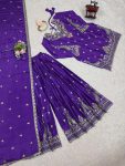 DESIGNER CHINON SILK EMBROIDERY SEQUENCE WORK TOP PALAZZO WITH DUPATTA PARTY WEAR WHOLESALE PRICE ETHNIC GARMENT (2)