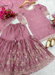 DESIGNER CHINON SILK EMBROIDERY SEQUENCE WORK TOP SHARARA WITH DUPATTA FESTIVE WEAR WHOLESALE PRICE ETHNIC GARMENT (2)