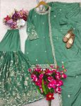 DESIGNER CHINON SILK EMBROIDERY SEQUENCE WORK TOP SHARARA WITH DUPATTA PARTY WEAR WHOLESALE PRICE ETHNIC GARMENT (6)