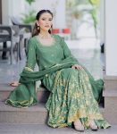 DESIGNER CHINON SILK EMBROIDERY SEQUENCE WORK TOP SHARARA WITH DUPATTA PARTY WEAR WHOLESALE PRICE ETHNIC GARMENT (6)
