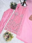 DESIGNER CHINON SILK EMBROIDERY THREAD SEQUENCE WORK TOP BOTTOM WITH DUPATTA FESTIVE WEAR WHOLESALE PRICE ETHNIC GAMENT (3)