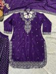 DESIGNER CHINON SILK EMBROIDERY WORK WITH FANCY BORDERS LACE WORK TOP PALAZZO WITH DUPATTA FESTIVE WEAR WHOLESALE PRICE ETHNIC GARMENT (4)