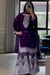 DESIGNER CHINON SILK EMBROIDERY WORK WITH FANCY BORDERS LACE WORK TOP PALAZZO WITH DUPATTA FESTIVE WEAR WHOLESALE PRICE ETHNIC GARMENT (4)