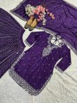 DESIGNER CHINON SILK EMBROIDERY WORK WITH FANCY BORDERS LACE WORK TOP PALAZZO WITH DUPATTA FESTIVE WEAR WHOLESALE PRICE ETHNIC GARMENT (4)