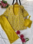 DESIGNER CHINON SILK MULTI THREAD CODING WITH SEQUENCE WORK TOP BLOUSE WITH PALAZZO PARTY WEAR WHOLESALE PRICE ETHNIC GARMENT (3)