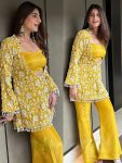 DESIGNER CHINON SILK MULTI THREAD CODING WITH SEQUENCE WORK TOP BLOUSE WITH PALAZZO PARTY WEAR WHOLESALE PRICE ETHNIC GARMENT (3)