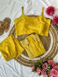 DESIGNER CHINON SILK MULTI THREAD CODING WITH SEQUENCE WORK TOP BLOUSE WITH PALAZZO PARTY WEAR WHOLESALE PRICE ETHNIC GARMENT (3)