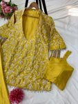 DESIGNER CHINON SILK MULTI THREAD CODING WITH SEQUENCE WORK TOP BLOUSE WITH PALAZZO PARTY WEAR WHOLESALE PRICE ETHNIC GARMENT (3)