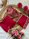 DESIGNER CHINON SILK MULTI THREAD EMBROIDERY WITH CODING SEQUENCE WORK DRAPED DHOTI STYLE SKIRT BLOUSE WITH KOTI PARTY WEAR WHOLESALE PRICE ETHNIC GARMENT (3)