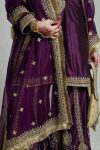DESIGNER CHINON SILK SEQUENCE EMBROIDERY LACE WORK TOP PALAZZO WITH DUPATTA PARTY WEAR WHOLESALE PRICE ETHNIC GARMENT (9)