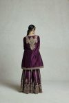 DESIGNER CHINON SILK SEQUENCE EMBROIDERY LACE WORK TOP PALAZZO WITH DUPATTA PARTY WEAR WHOLESALE PRICE ETHNIC GARMENT (9)