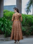 DESIGNER CHINON SILK SEQUENCE EMBROIDERY WORK ANARKALI GOWN BOTTOM WITH DUPATTA FESTIVE WEAR WHOLESALE PRICE ETHNIC GARMENT (3)