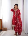 DESIGNER CHINON THREAD SEQUENCE WORK TOP BOTTOM WITH DUPATTA PARTY WEAR WHOLESALE PRICE ETHNIC GARMENT (4)