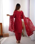 DESIGNER CHINON THREAD SEQUENCE WORK TOP BOTTOM WITH DUPATTA PARTY WEAR WHOLESALE PRICE ETHNIC GARMENT (4)