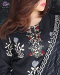 DESIGNER COTTON PRINTED HANDWORK TOP BOTTOM WITH DUPATTA PARTY WEAR WHOLESALE PRICE ETHNIC GARMENT (3)