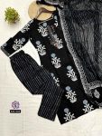 DESIGNER COTTON PRINTED HANDWORK TOP BOTTOM WITH DUPATTA PARTY WEAR WHOLESALE PRICE ETHNIC GARMENT (3)