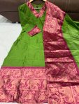 DESIGNER COTTON SILK WEAVING WORK TOP WITH DUPATTA PARTY WEAR WHOLESALE PRICE ETHNIC GARMENT (4)