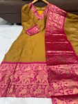 DESIGNER COTTON SILK WEAVING WORK TOP WITH DUPATTA PARTY WEAR WHOLESALE PRICE ETHNIC GARMENT (5)