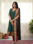 DESIGNER COTTON SILK WEAVING WORK TOP WITH DUPATTA GREEN