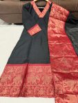 DESIGNER COTTON SILK WEAVING WORK TOP WITH DUPATTA PARTY WEAR WHOLESALE PRICE ETHNIC GARMENT (6)