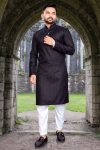 DESIGNER COTTON SLUB SILVER WEAVING WORK MEN’S KURTA PAYJAMA PARTY WEAR WHOLESALE PRICE ETHNIC GARMENT (12)
