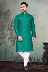 DESIGNER COTTON SLUB SILVER WEAVING WORK MEN'S KURTA WITH PAYJAMA RAMA