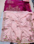 DESIGNER DOLA SILK EMBROIDERY WORK SAREE WITH UNSTITCHED BLOUSE FESTIVE WEAR WHOLESALE PRICE ETHNIC GARMENT (3)
