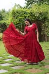 DESIGNER FAUX BLOOMING EMBROIDERY ZARI SEQUENCE WORK GOWN FESTIVE WEAR WHOLESALE PRICE ETHNIC GARMENT (10)