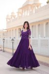 DESIGNER FAUX BLOOMING EMBROIDERY ZARI SEQUENCE WORK GOWN FESTIVE WEAR WHOLESALE PRICE ETHNIC GARMENT (15)