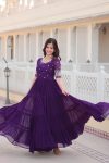 DESIGNER FAUX BLOOMING EMBROIDERY ZARI SEQUENCE WORK GOWN FESTIVE WEAR WHOLESALE PRICE ETHNIC GARMENT (15)