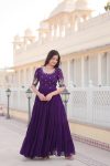 DESIGNER FAUX BLOOMING EMBROIDERY ZARI SEQUENCE WORK GOWN FESTIVE WEAR WHOLESALE PRICE ETHNIC GARMENT (15)