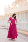 DESIGNER FAUX BLOOMING EMBROIDERY ZARI SEQUENCE WORK GOWN FESTIVE WEAR WHOLESALE PRICE ETHNIC GARMENT (19)