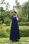 DESIGNER FAUX BLOOMING EMBROIDERY ZARI SEQUENCE WORK GOWN FESTIVE WEAR WHOLESALE PRICE ETHNIC GARMENT (4)