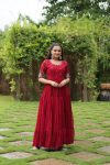 DESIGNER FAUX BLOOMING EMBROIDERY ZARI SEQUENCE WORK GOWN FESTIVE WEAR WHOLESALE PRICE ETHNIC GARMENT (10)