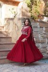 DESIGNER FAUX BLOOMING SEQUENCE MULTI AND BEADS EMBROIDERED WORK GOWN WITH DUPATTA FESTIVE WEAR WHOLESALE PRICE ETHNIC GARMENT (5)