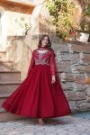 DESIGNER FAUX BLOOMING SEQUENCE MULTI AND BEADS EMBROIDERED WORK GOWN WITH DUPATTA FESTIVE WEAR WHOLESALE PRICE ETHNIC GARMENT (5)