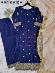 DESIGNER FAUX GEORGETTE EMBROIDERY SEQUENCE WORK TOP PALAZZO WITH DUPATTA FESTIVE WEAR WHOLESALE PRICE ETHNIC GARMENT (3)