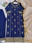 DESIGNER FAUX GEORGETTE EMBROIDERY SEQUENCE WORK TOP PALAZZO WITH DUPATTA FESTIVE WEAR WHOLESALE PRICE ETHNIC GARMENT (3)