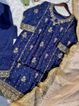 DESIGNER FAUX GEORGETTE EMBROIDERY SEQUENCE WORK TOP PALAZZO WITH DUPATTA FESTIVE WEAR WHOLESALE PRICE ETHNIC GARMENT (3)