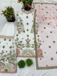 DESIGNER FAUX GEORGETTE EMBROIDERY SEQUENCE WORK TOP SHARARA WITH DUPATTA FESTIVE WEAR WHOLESALE PRICE ETHNIC GARMENT (3)