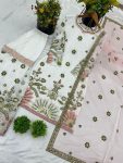 DESIGNER FAUX GEORGETTE EMBROIDERY SEQUENCE WORK TOP SHARARA WITH DUPATTA FESTIVE WEAR WHOLESALE PRICE ETHNIC GARMENT (3)