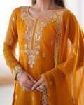 DESIGNER FAUX GEORGETTE THREAD WORK TOP BOTTOM WITH DUPATTA FESTIVE WEAR WHOLESALE PRICE ETHNIC GARMENT (3)