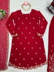 DESIGNER FAUX GEORGETTE THREAD WORK TOP BOTTOM WITH DUPATTA FESTIVE WEAR WHOLESALE PRICE ETHNIC GARMENT (3)