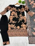 DESIGNER GEORGETTE EMBROIDERY AND MOTI WORK TOP BOTTOM WITH DUPATTA FESTIVE WEAR WHOLESALE PRICE ETHNIC GARMENT (4)